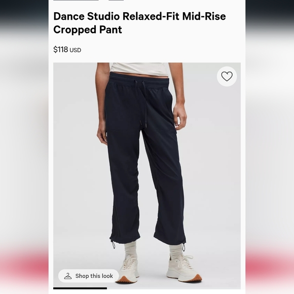 Dance Studio Relaxed-Fit Mid-Rise Cropped Pant TRUE NAVY size 6 - Picture 1 of 5